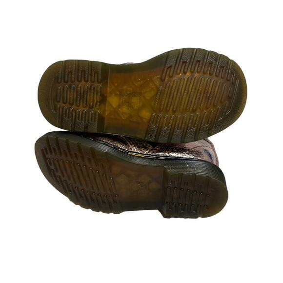 Dr. Doc Martens Airwair TODDLER 1460 CRINKLE METALLIC LACE UP BOOTS - Picture 3 of 6